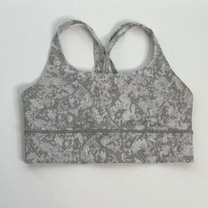 Lululemon Women’s Longline Energy Bra - Gray Textured Med Support Size 6 No Pads